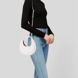 Staud White Crossbody Mini Moon Bag